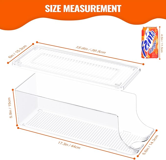 4 Pack Soda Can Organizer for Refrigerator, Stackable Canned Food Pop Cans - Image 4