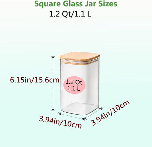1.2 Qt Square Glass Storage Containers - Image 2