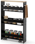 Slim Rolling Storage Cart, 4 Tier Narrow Kitchen Cart by SILKYDRY