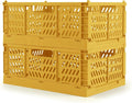Domiella 2-Pack Crates for Storage, Storage Crates Plastic Stackable, Foldable by Domiella