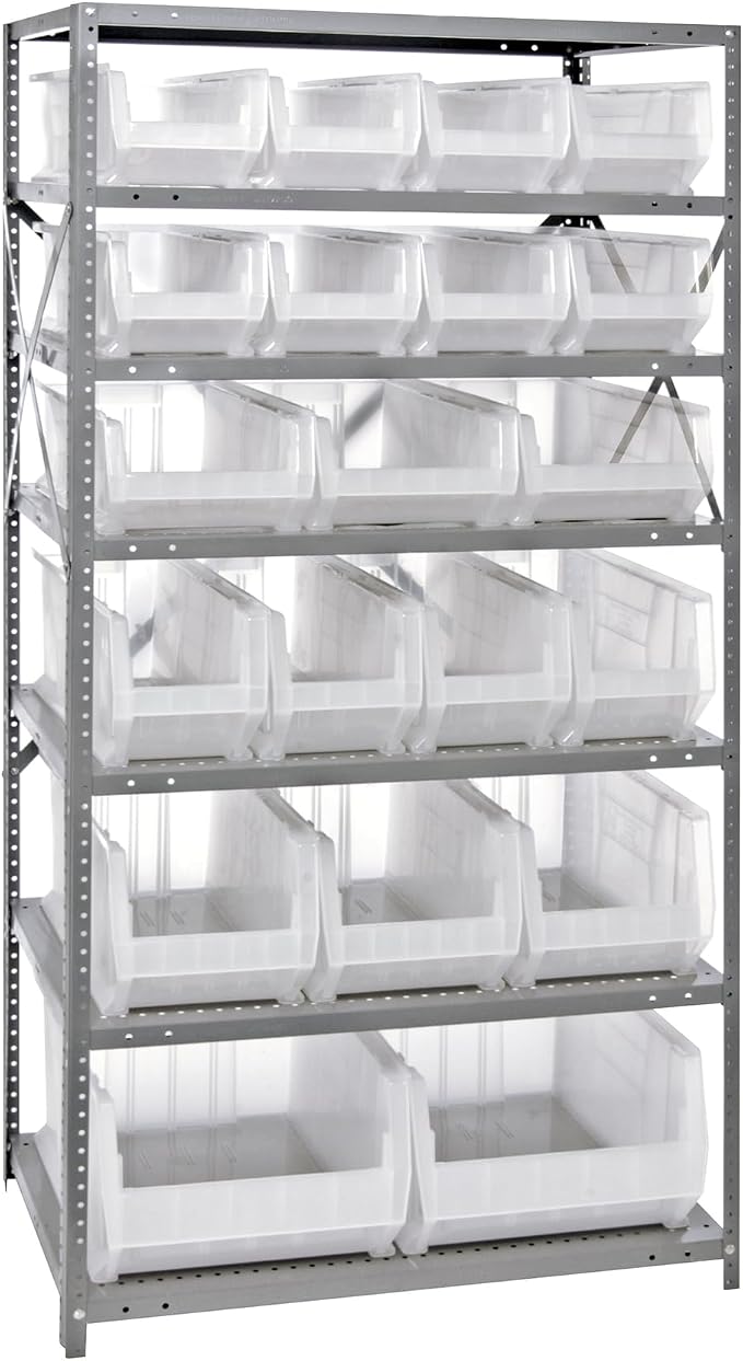 Quantum Storage Systems 2475-20-MIXCL Solid Heavy Duty 7 Shelves 20 Hulk Clear by QuantumStorageSystems