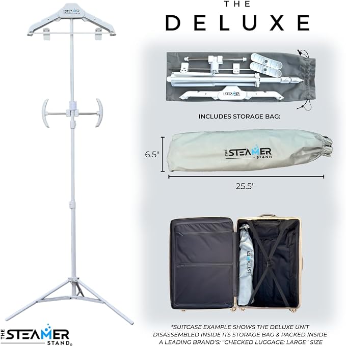 Deluxe | Adjustable Standing Garment Steaming Rack - Image 2