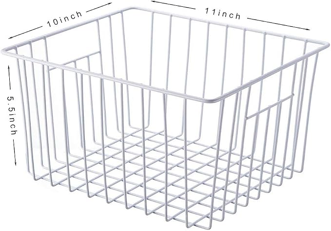 Freezer Baskets Storage Organizer, Refrigerator Metal Wire Basket bins - Image 2