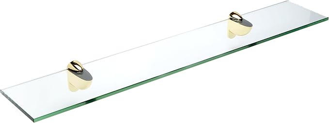 Spancraft Glass H-8x27-Brass Heron Glass Shelf by Spancraft