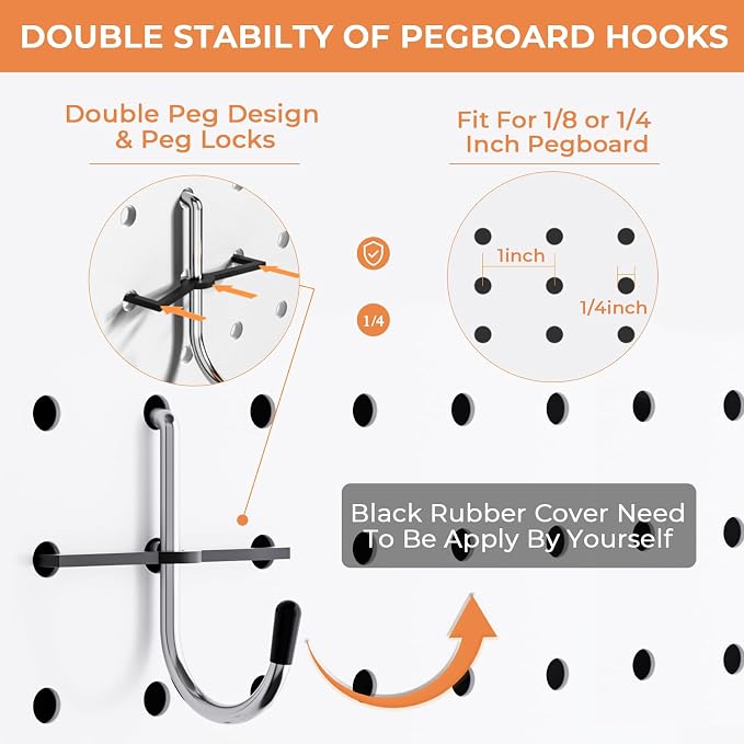 INCLY 278PCS Pegboard Accessories Organizer Kit, Peg Board Hooks Assortment - Image 5