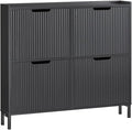 SoBuy Fluted Shoe Cabinet 4 Drawers, Narrow Shoe Storage Organizer by SoBuy
