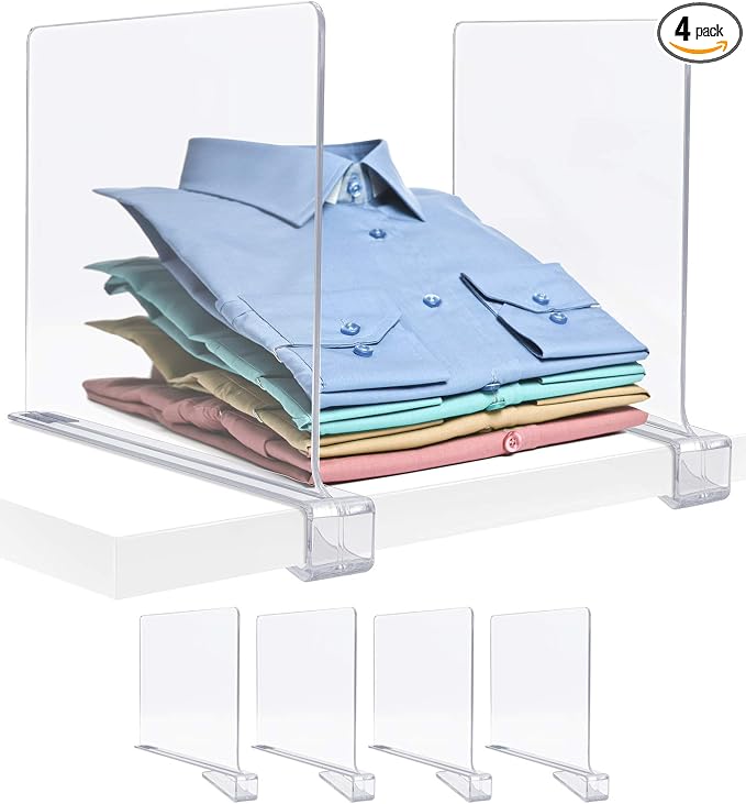 Sorbus 4 Acrylic Shelf Dividers by Sorbus