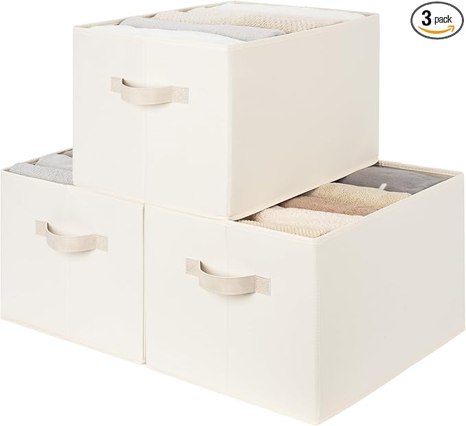 StorageWorks Storage Baskets for Shelves, Foldable Fabric Closet Storage Bins by StorageWorks