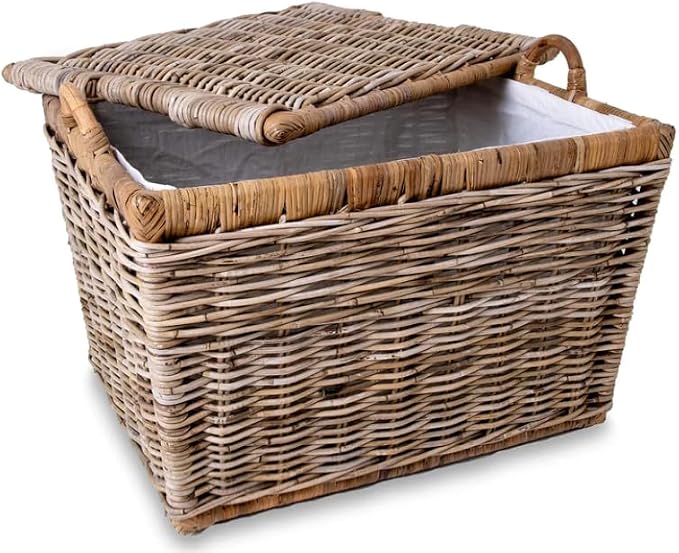 The Basket Lady Lift-Off Lid Wicker Storage Basket, 20 in L x 15 in W x 14 in H - Image 2
