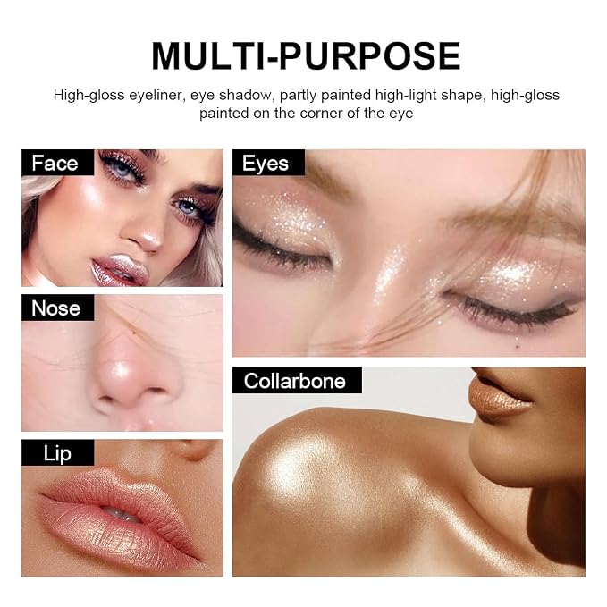 Gold Eyeshadow Stick Makeup, Waterproof Hypoallergenic Long Lasting Cream Eye - Image 5