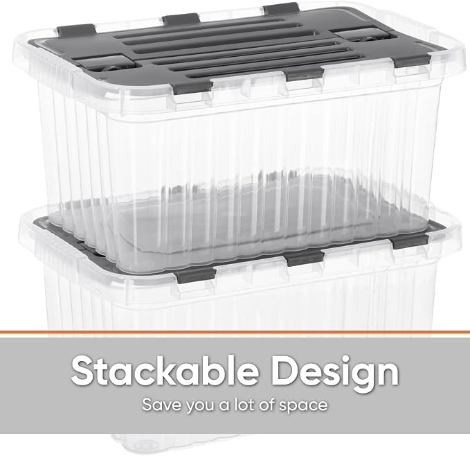Superio Storage Bins with Lids- Clear Boxes - Image 4