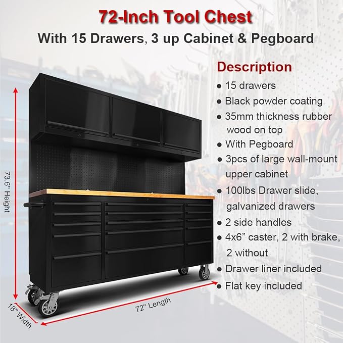 2 Pack - 72" Rolling Tool Chest - Image 2
