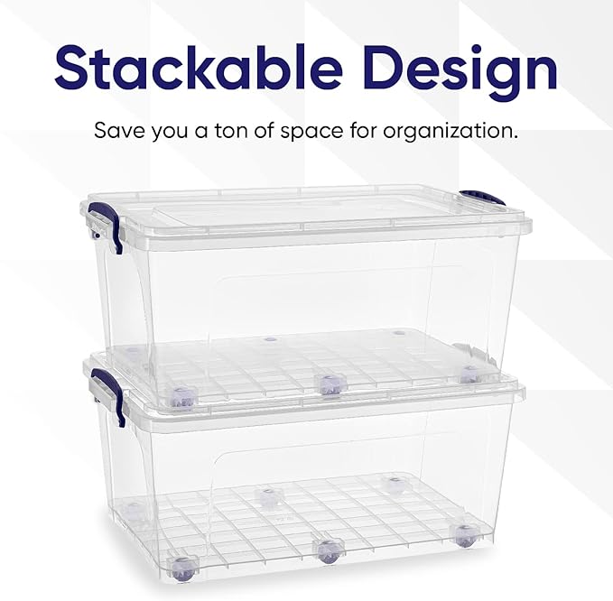 Superio Storage Bins with Lids- Clear Boxes - Image 2