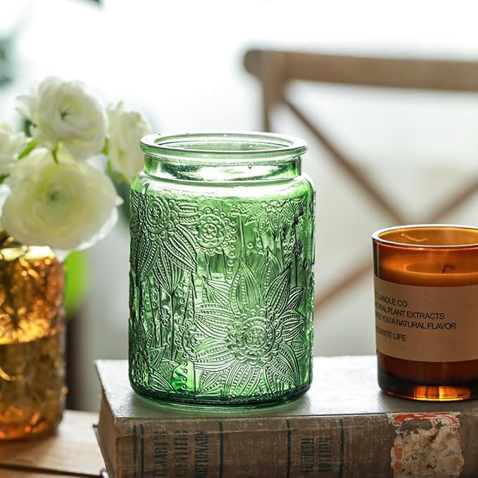 Green Glass Canister, Candy Jar - Image 4