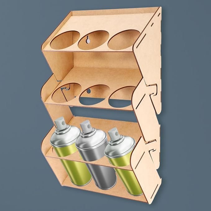 Generic Spray Can Holder Storage Rack Workspace Premium Professional Wood Wall - Image 3