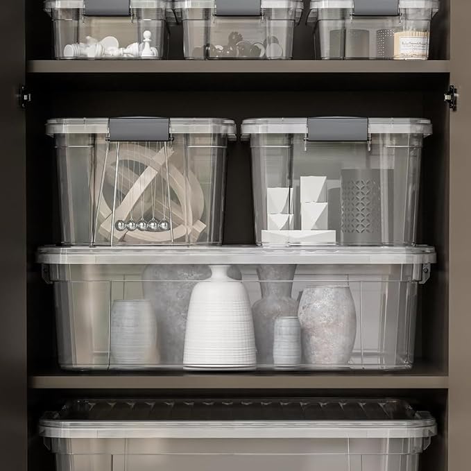 Superio Clear Storage Box with Lid, Plastic Container Bin - Image 7
