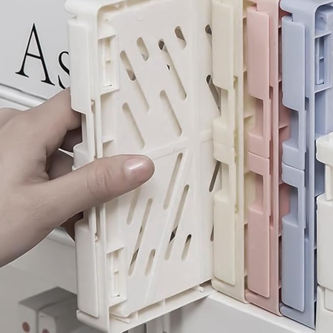 Small Pastel Plastic Storage Bins 2Pcs Foldable Pastel Crates Plastic Basket - Image 5