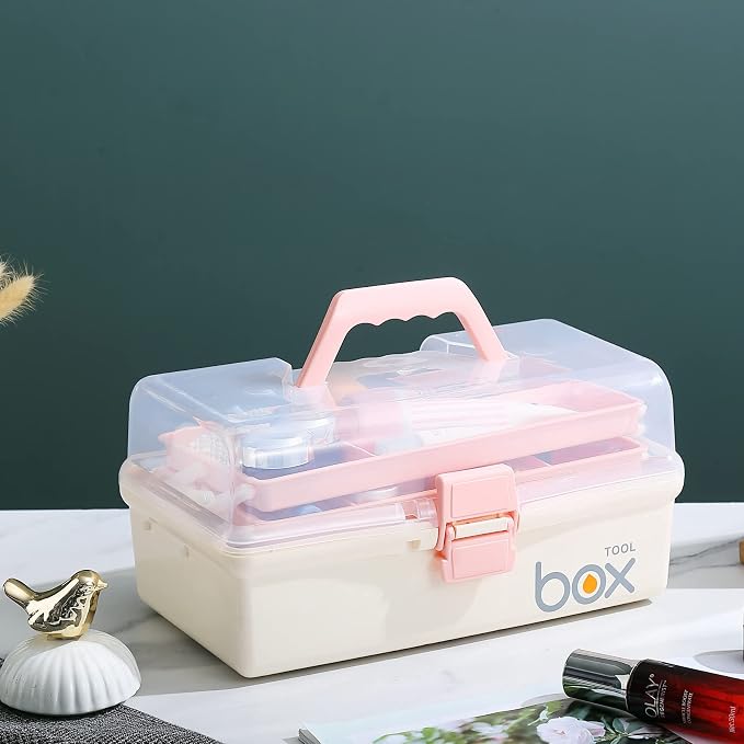 2PCS 12'' Three-Layer Clear Plastic Storage Box/Tool Box - Image 5