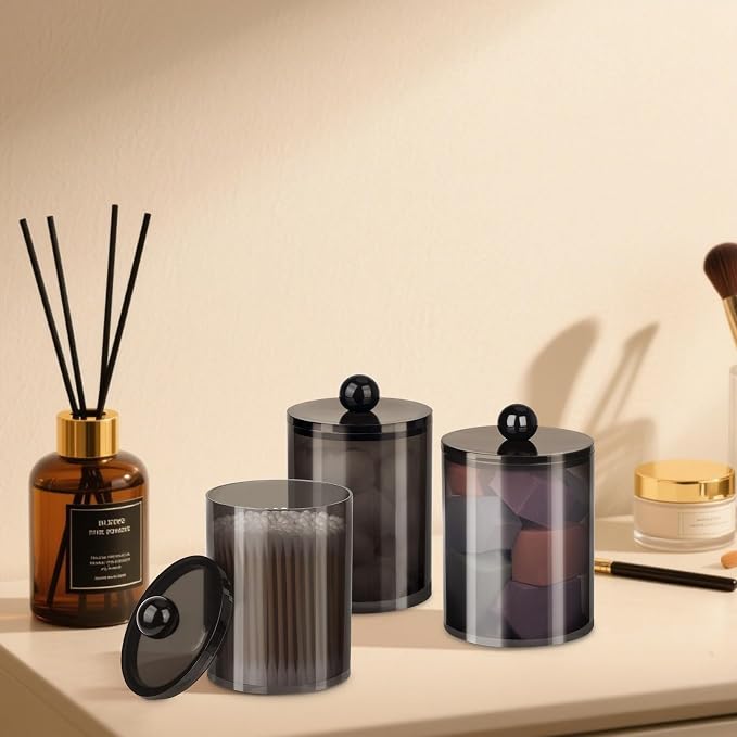 6 Pack Qtip Holder, Canister Apothecary Jar Set, Bathroom Jars - Image 7