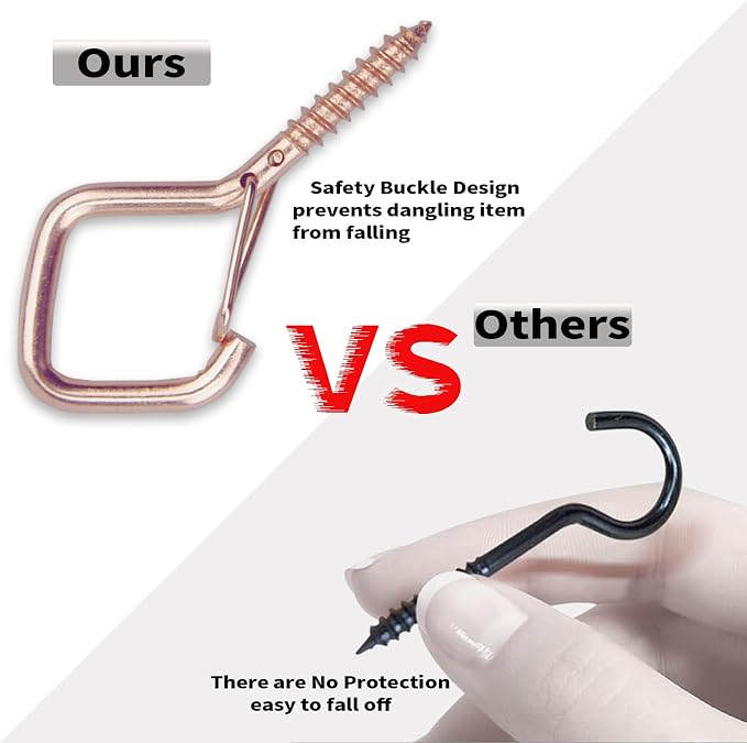 100 PCS Rose Gold Eye Screw Hooks - Image 5