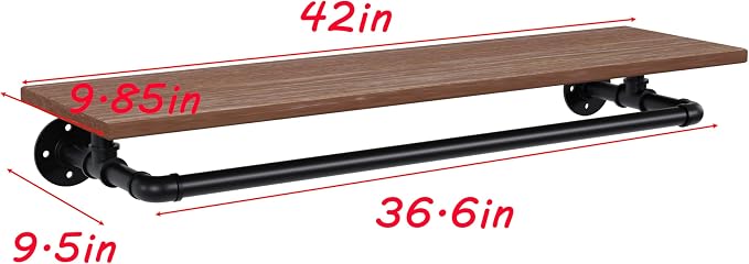 Clothes Rack 42in, Wall Mounted Garment Rack - Image 8