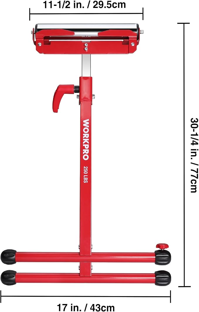 WORKPRO Folding Roller Stand Height Adjustable, Heavy Duty 250 LB Load Capacity - Image 4