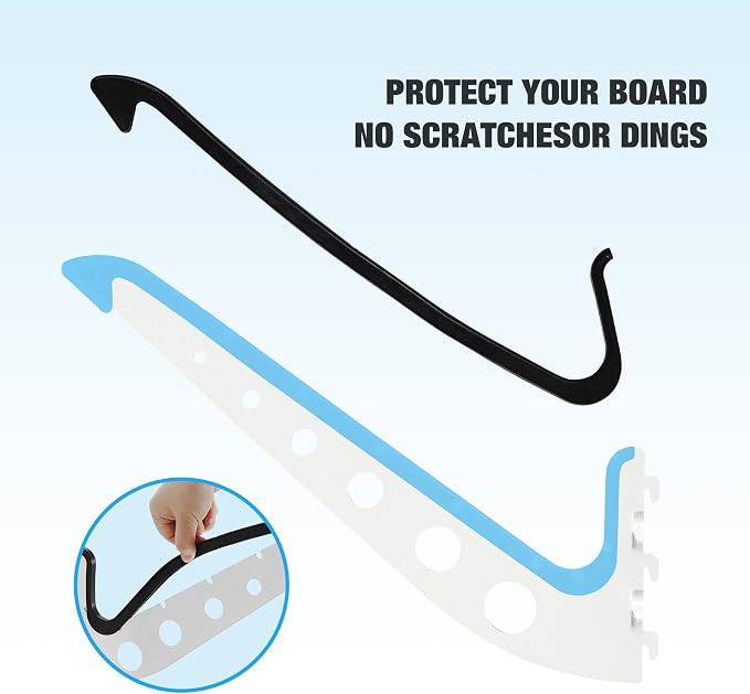 5 Board Surf Rack Wall Mount for Surfboard, Snowboard Storage Adjustable Wall - Image 4