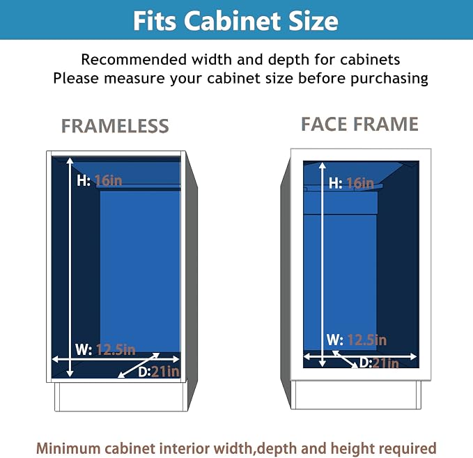 LOVMOR 2 Tier Individual Pull Out Cabinet Organizer 11" W x 18" D, Slide Out - Image 4