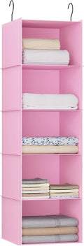 Hanging Closet Organizer, Easy Mount Foldable 5-Shelf Hanging Closet Wardrobe by DonYeco
