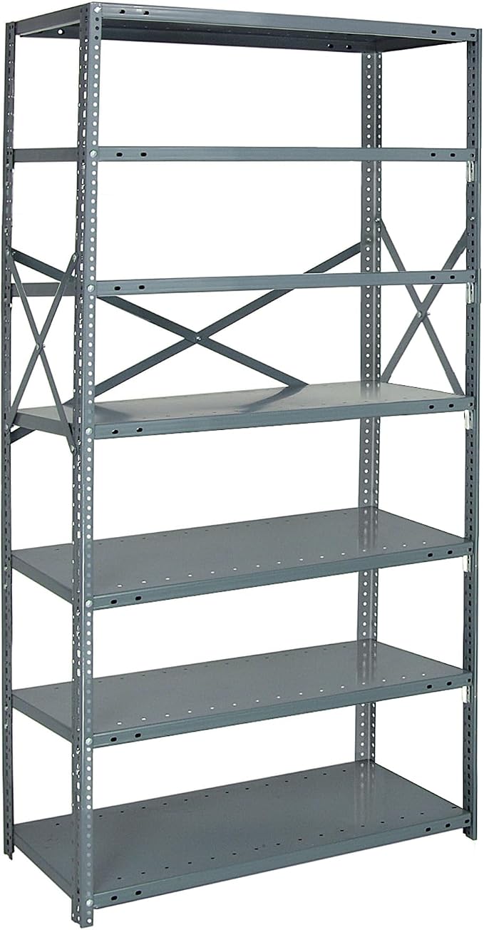 Quantum Storage Systems 75-1836-7 IRONMAN Solid Heavy Duty 7 Shelves 75" H x by QuantumStorageSystems
