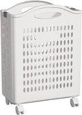 Rolling Laundry Hamper with Wheels - 14W×7.5D×21H Ventilated Plastic Laundry by HomePage