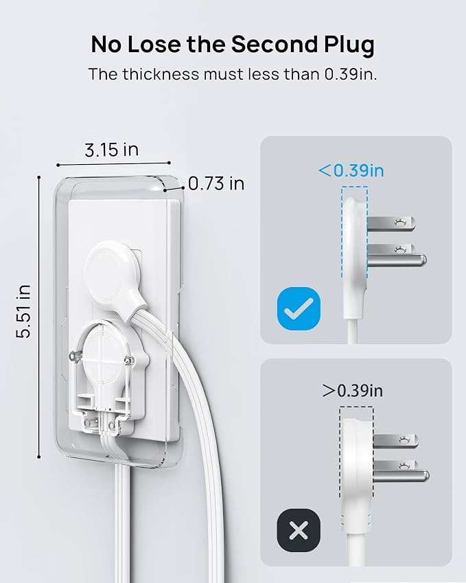 TROND Power Strip with Outlet Cover - Image 9