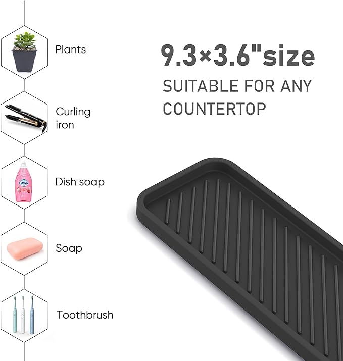EG-SIPRO Silicone Sponge Holder, Kitchen Sink Organizer Tray Kitchen Soap Tray - Image 4