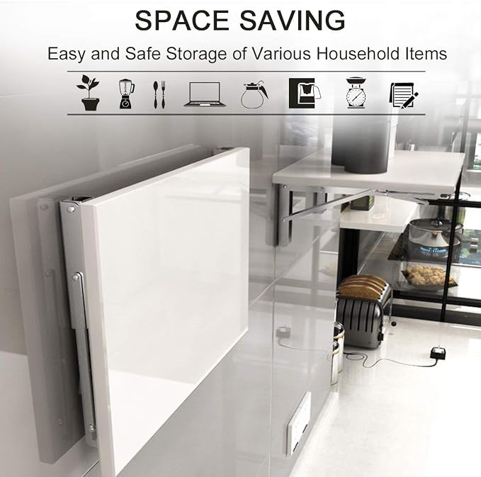 YUMORE Folding Shelf Bracket 18", Heavy Duty Stainless Steel Collapsible - Image 3