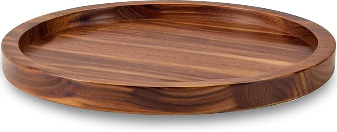 16" Acacia Wood Lazy Susan Organizer Kitchen Turntable by AUAM