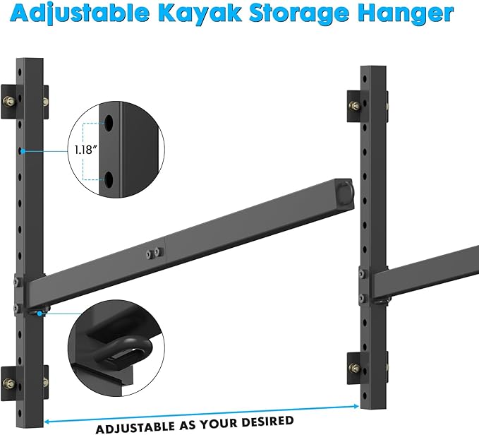 Kayak Storage Rack Heavy Duty, Adjustable Wall Mount Hanger - Image 8