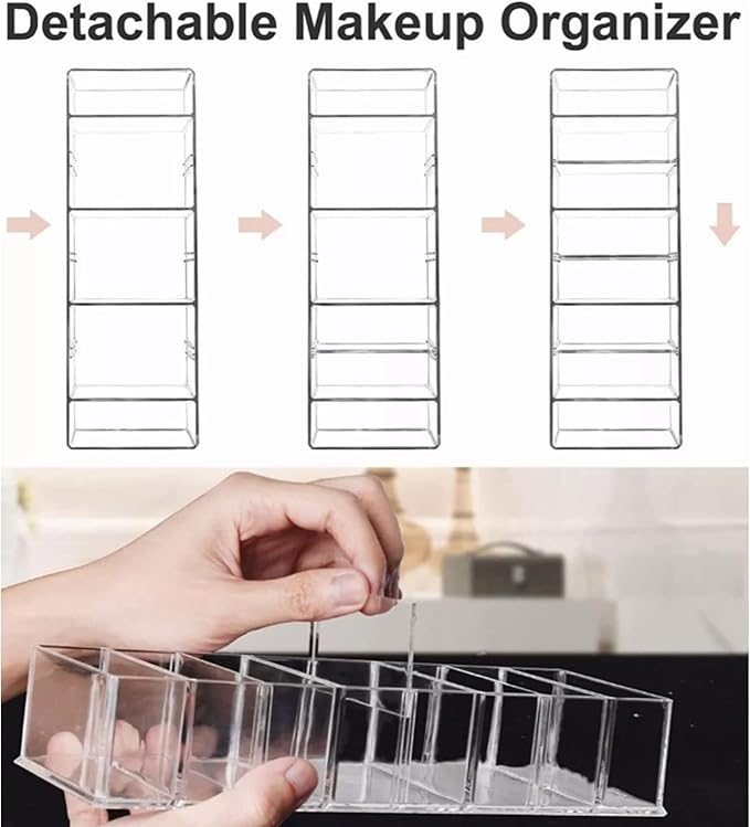 JUOPZKENN Transparent Acrylic Makeup Stand, 8 Spaces Eyeshadow Palette Organizer - Image 8