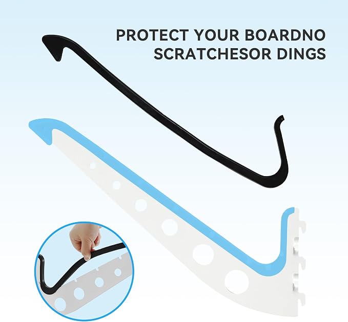 3 Board Surf Rack Wall Mount for Surfboard, Snowboard Storage Adjustable Wall - Image 4