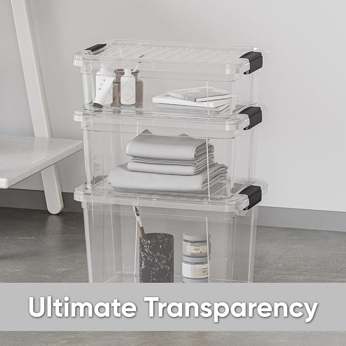 Superio Clear Storage Box with Lid, 26.5 Quart Plastic Container Bins - Image 5