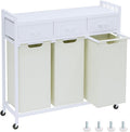 Laundry Hamper, Laundry Sorter 3 Section, Rolling Laundry Basket by Timberer