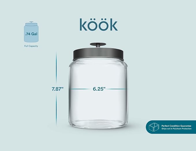 KooK Glass Kitchen Canister Set, Food & Storage Containers - Image 7