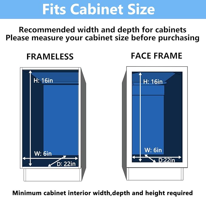 2 Tier Individual Pull Out Cabinet Organizer 5½" W x 21½" D, Heavy Duty Cabinet - Image 4