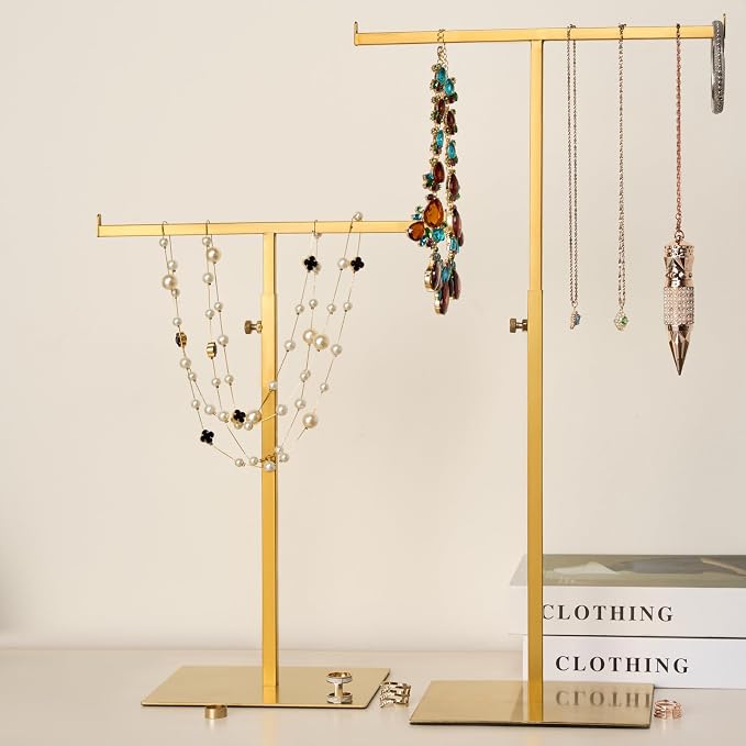 Purse Display Stand Set of 2 Jewelry Tower Stainless Steel Jewelry Handbags - Image 2