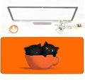 Large Cute Black Cat Mouse Pad, Extended Desk Mat by LEIWEIHOPE