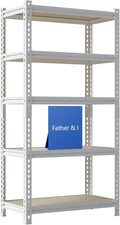 36"W "Father&I" 5-Shelf Industrial Metal Steel Garage/Tote Storage Shelves by SYLOUGH