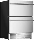 EUHOMY 24 Inch Under Counter Double Drawer Fridge, Weather Proof Stainless by EUHOMY
