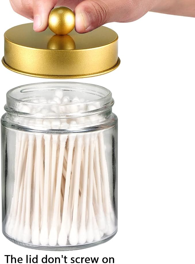 Amolliar 6Pc Apothecary Jars Bathroom Vanity Organizer- Rustic Farmhouse Decor - Image 4