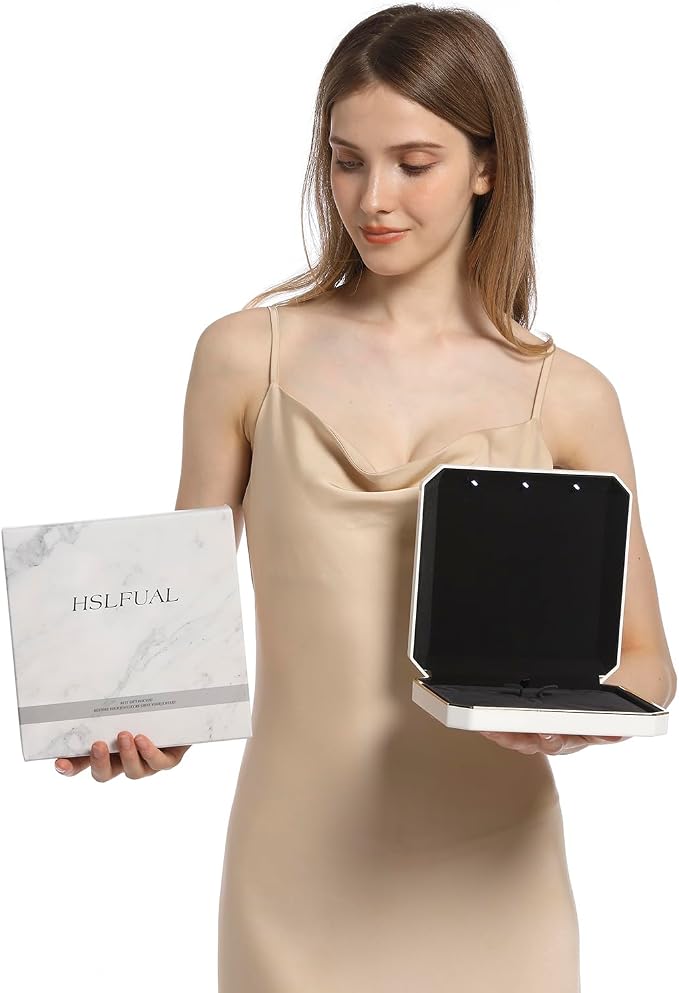 HSLFUAI Necklace Box with Led Light, Jewelry Box - Image 2