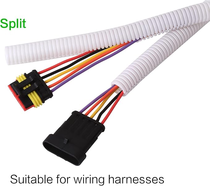 Alex Tech 25ft - 1 inch Split Wire Loom Tubing - White - Image 3