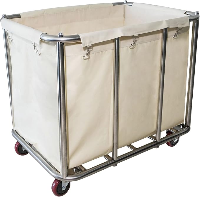 Laundry Cart Commercial, 11.35 Bushel Large Industrial Rolling Laundry Hamper by Graywlof